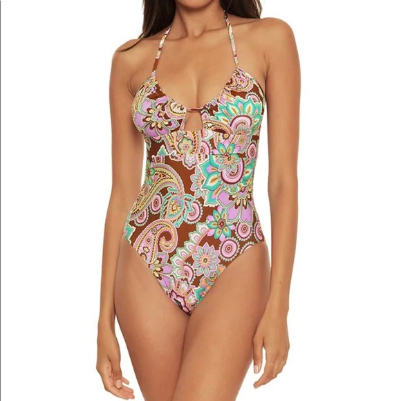 NWOT BECCA Groovy Candice Color Code Convertible Multi-Way One-Piece Swimsuit - Picture 3 of 11